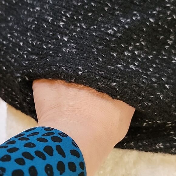 Vince duster sweater with pockets wool silk cashmere blend black donegal sz XS - Picture 5 of 8